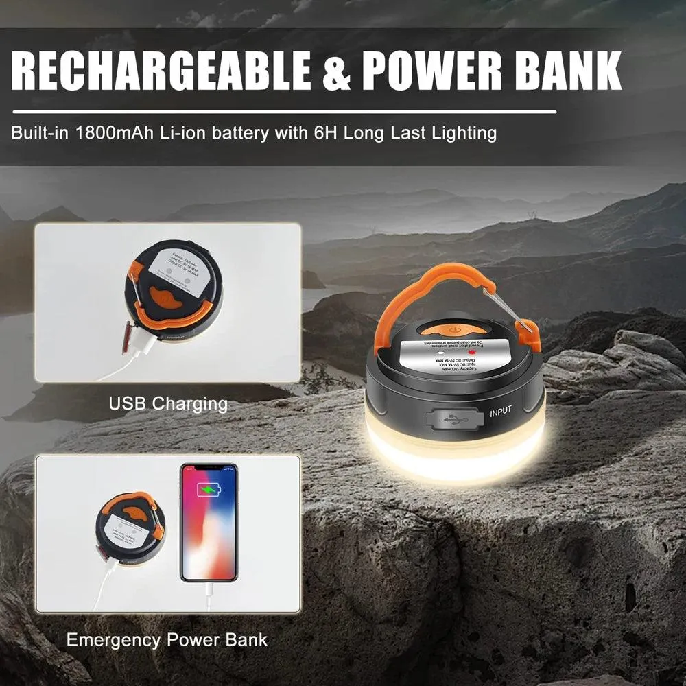 🔋 10W High Power Camping Lantern | 1800mAh USB Rechargeable Portable Lamp | Outdoor Hiking & Tent Hanging Light