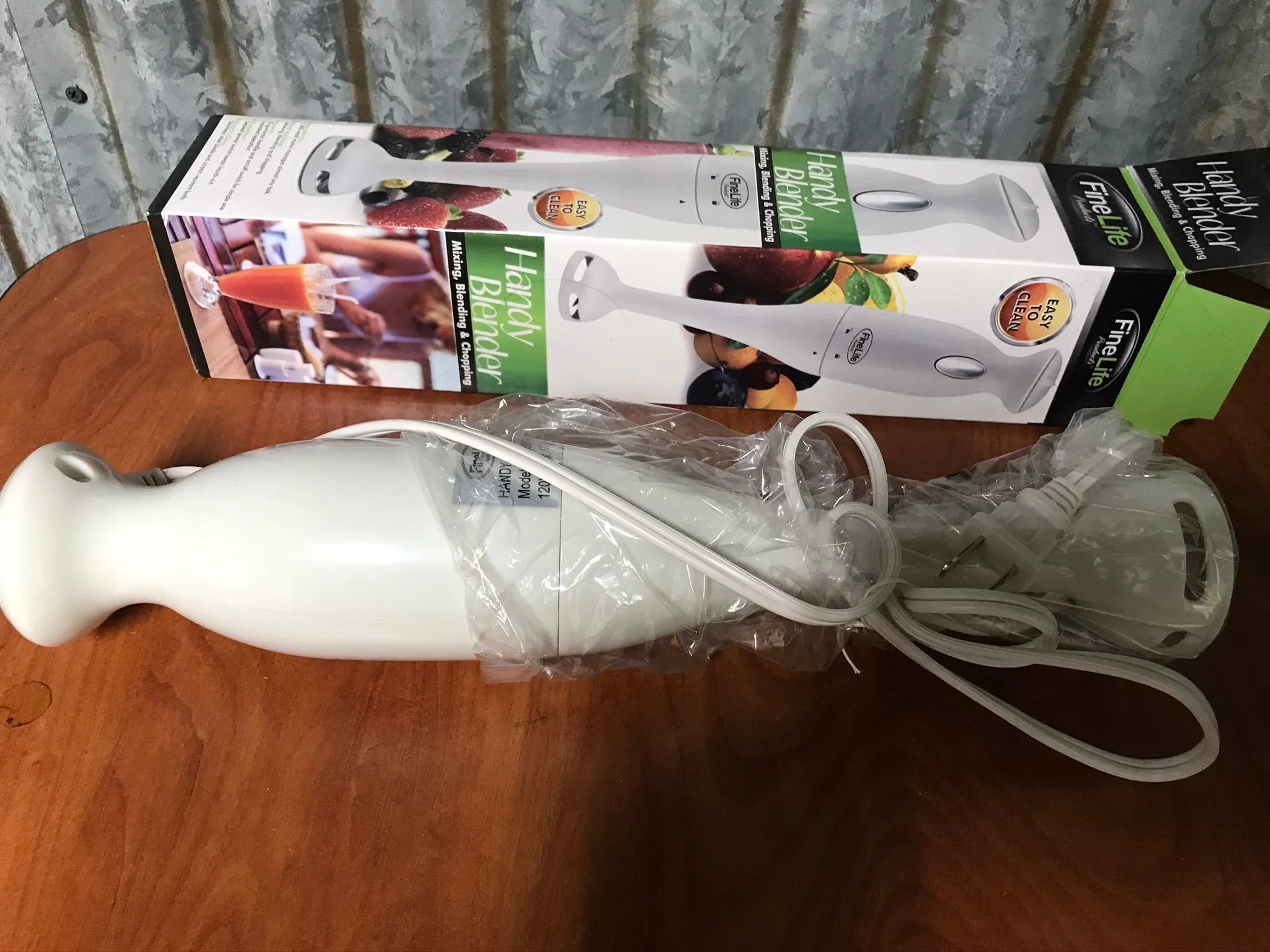 €€~ New FINELIFE Handheld Handy Blender Mixer Blender Chopper NIB