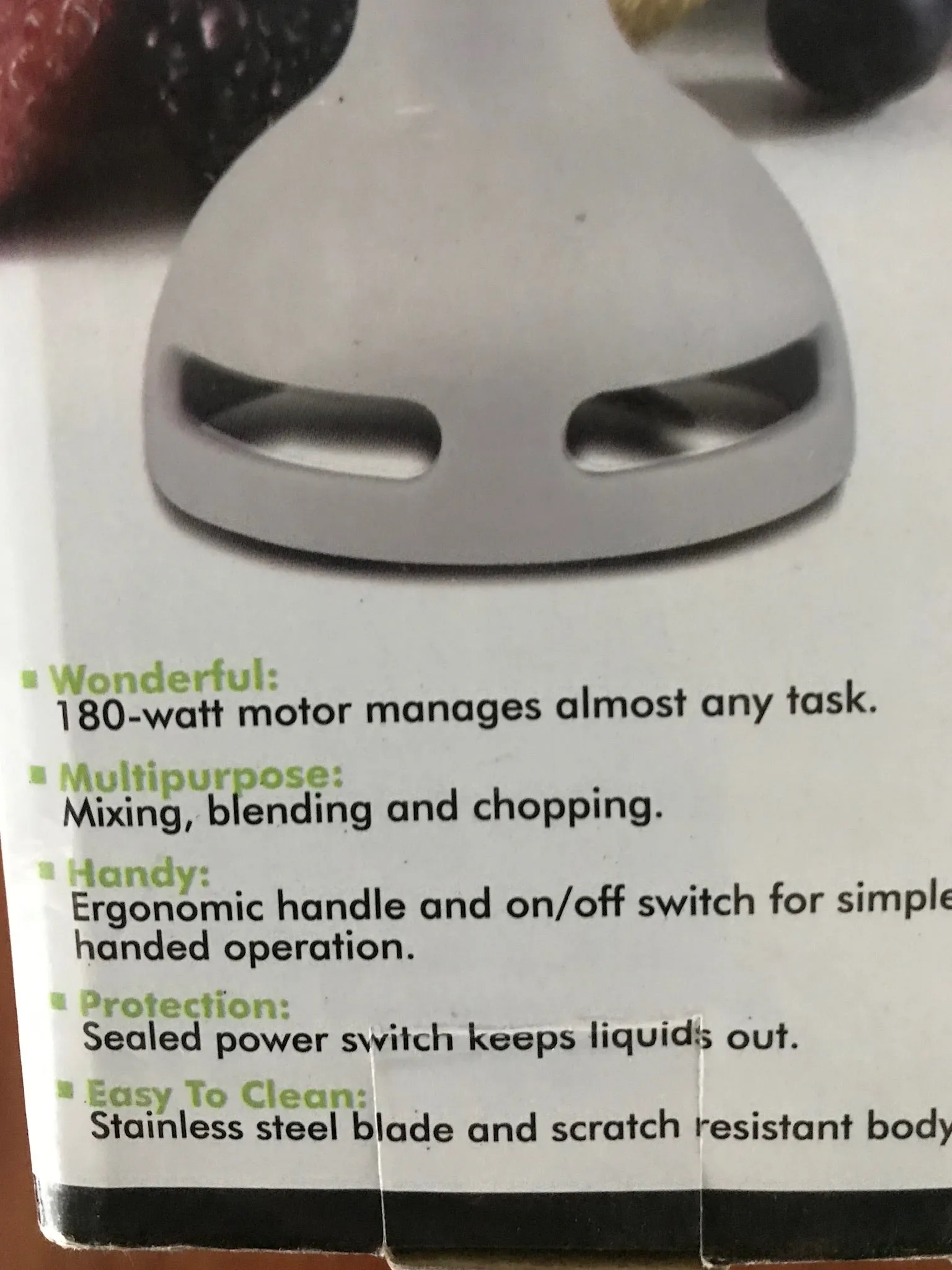 €€~ New FINELIFE Handheld Handy Blender Mixer Blender Chopper NIB