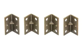 1-1/2" x 3/4" Antique Brass Corner Braces - 4 Pack