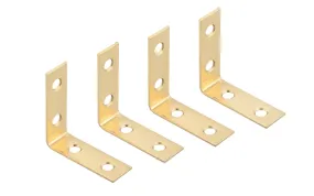 1-1/2" x 5/8" Solid Brass Corner Braces - 4 Pack