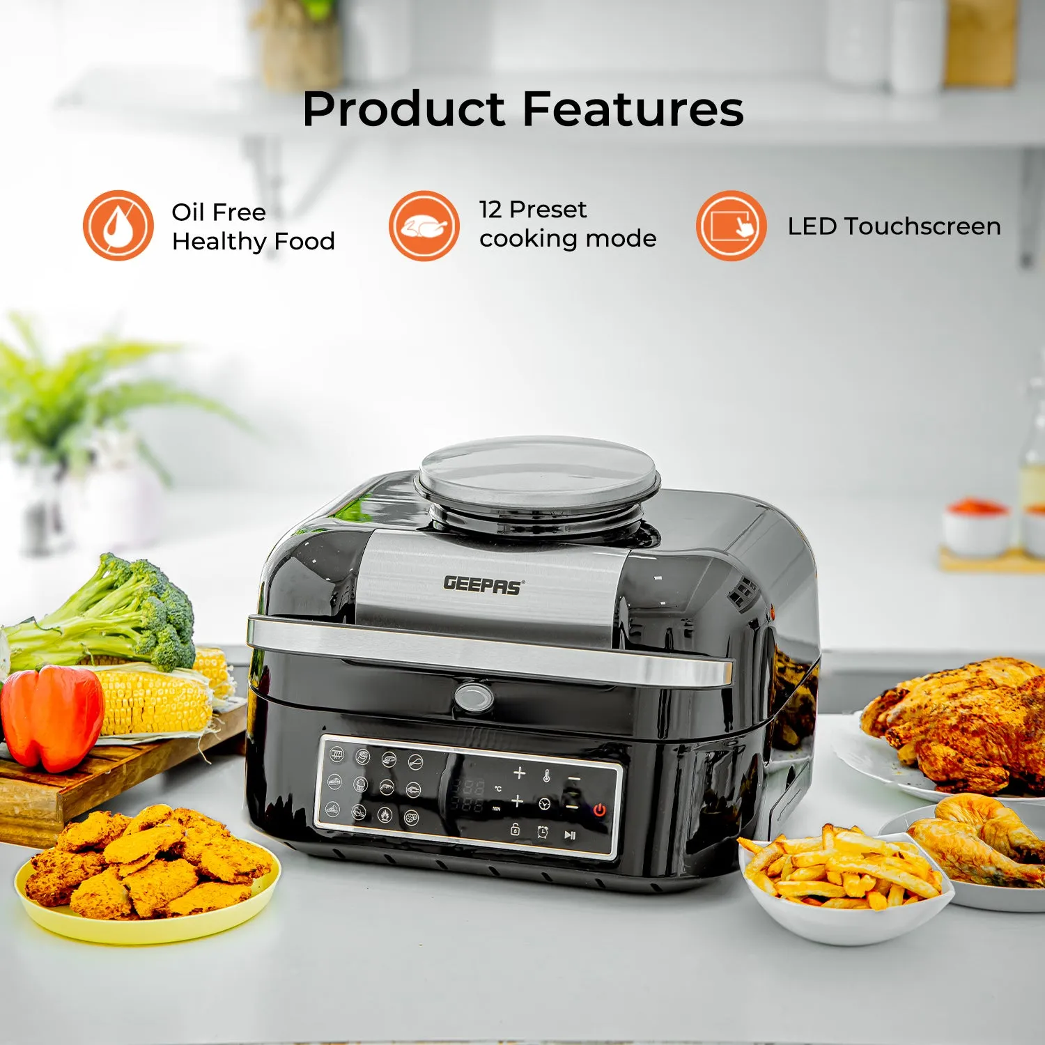 12-In-1 XXL Digital Grill Air Fryer 6.5L   Recipe E-Book