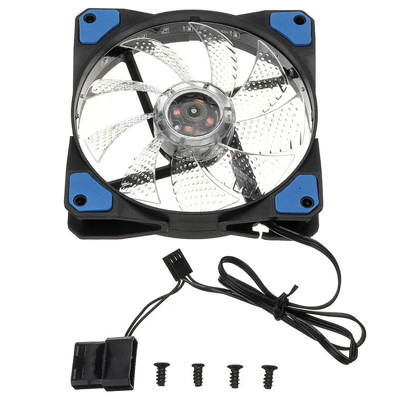 120mm 12V Cooling Fan Computer Case PC Silent Blue Light for Computer Glare Cooler