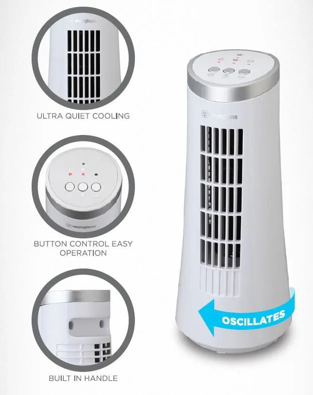 12" Oscillating Tower Fan