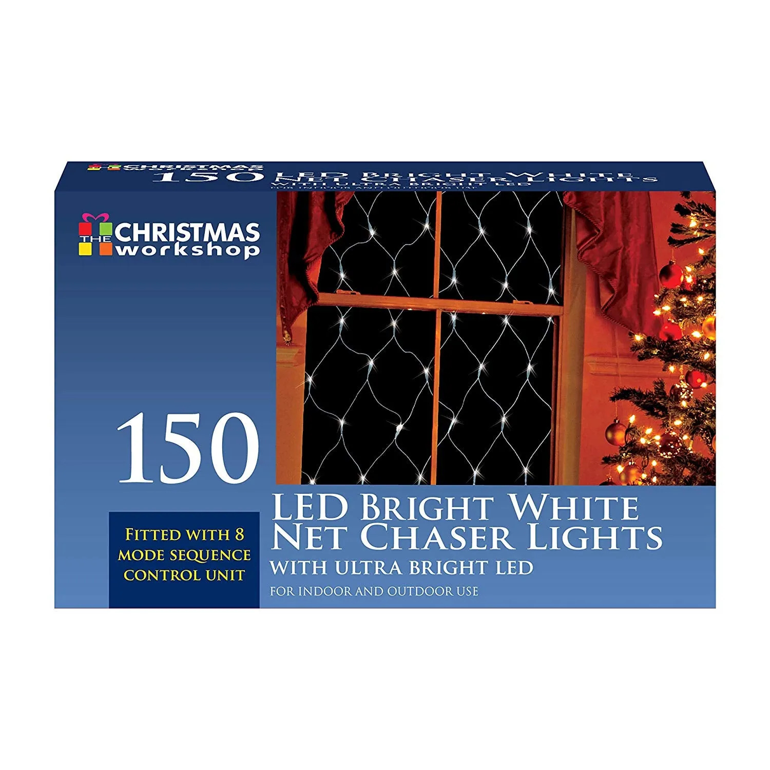 150 LED Bright White net lights, Indoor and Outdoor