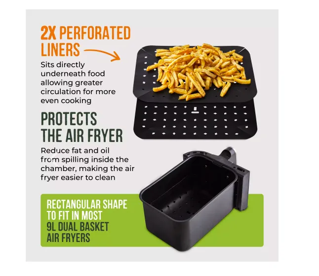 2 Pk 9L Dual Air Fryer liner