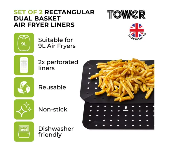 2 Pk 9L Dual Air Fryer liner