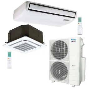 2-Zone Klimaire 21.1 SEER2 Multi Split Ceiling Cassette Floor-ceiling Air Conditioner Heat Pump System 18 24