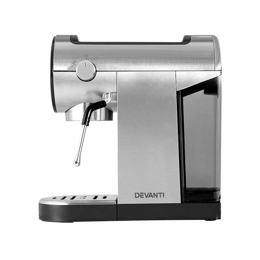 20 Bar Espresso Coffee Machine, Milk Frother, Devanti