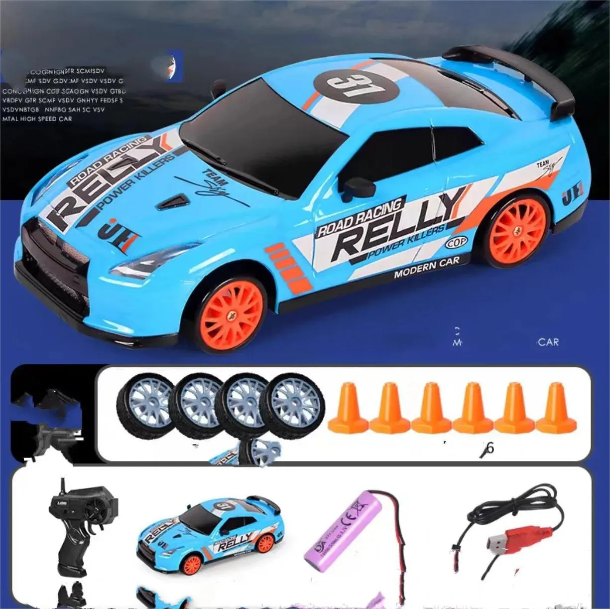 2.4G Drift Rc Car 4WD RC Drift Car Toy Remote Control GTR Model AE86 Vehicle Car RC Racing Car Toy for Children Christmas Gifts