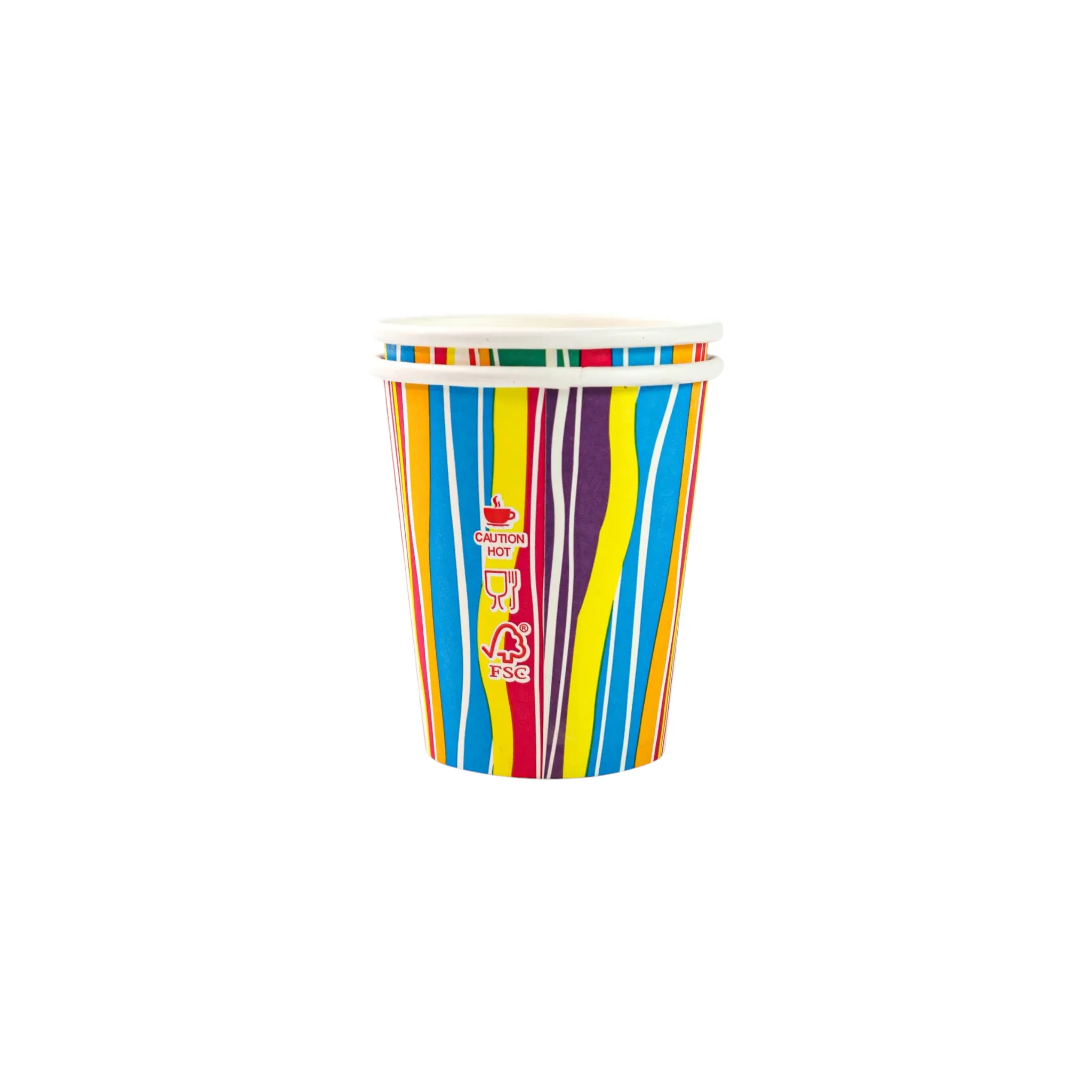 250ml Paper Coffee Cups Single Wall Printed 5pack