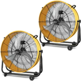 [2pcs]Heavy Duty Metal Industrial Drum Fan-24inch