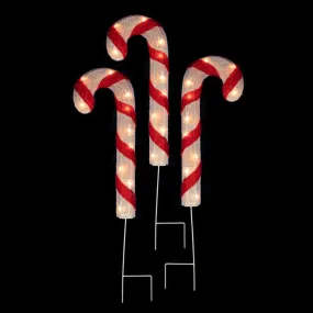 3-piece Lighted Candy Cane Stakes