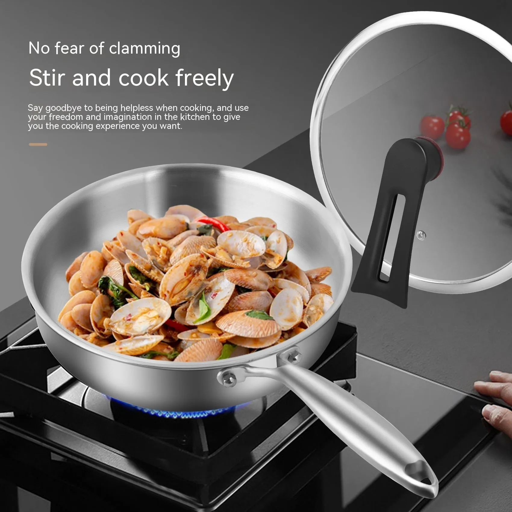 316L Stainless Steel Frying Uncoated Household Pan