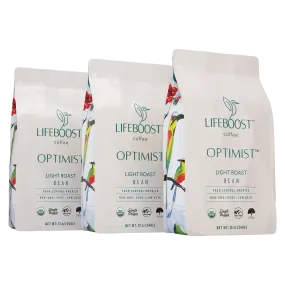 3x Optimist Light Roast Coffee 12 oz Bag