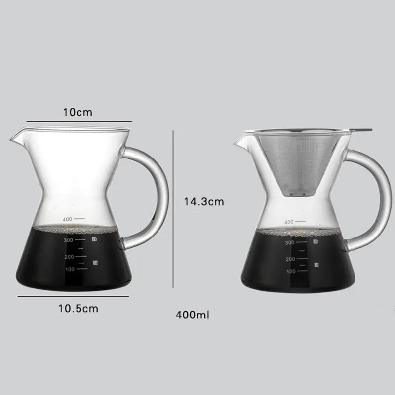 400ml glass hand coffee maker