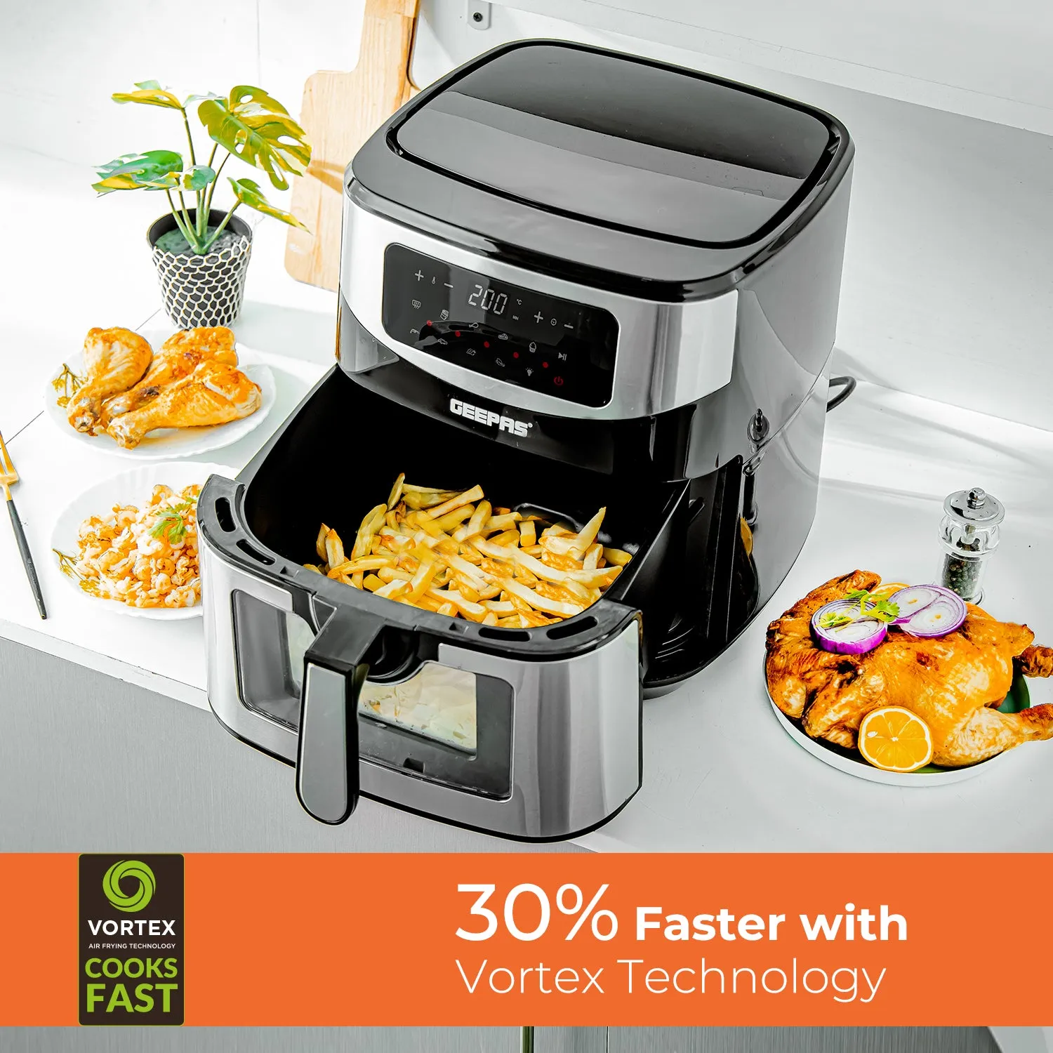 5-In-1 Large Single Basket Vortex Digital Air Fryer 9.2L