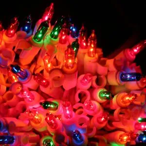 50 Multicolor Mini Lights With 1/4" Clips, White Wire