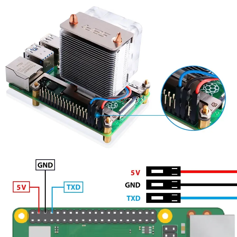 52Pi ICE Tower CPU Cooling System V2 w/ RGB LED for Raspberry Pi 4B/3B  (Silver)