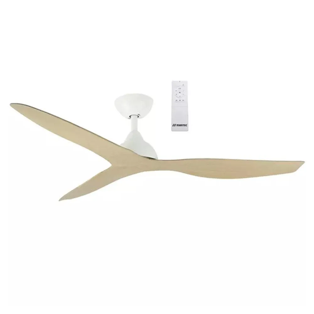 52" Avoca Smart WIFI DC Ceiling Fan Black, White/Oak, White MADC133 Martec Lighting