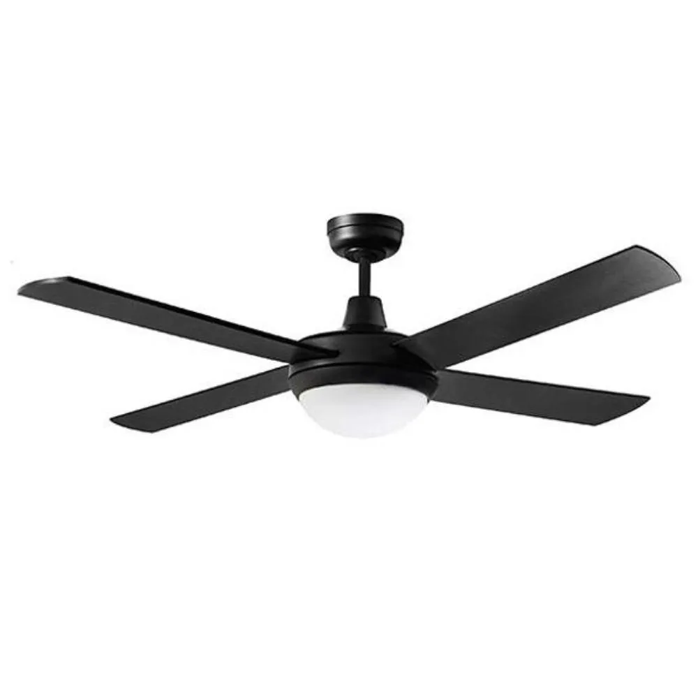 52" Lifestyle AC Ceiling Fan Brushed Aluminium, Matt Black, White WitH Light DLS1343 Martec Lighting