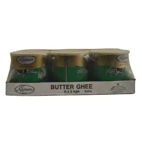 6 x 2kg (12kgs) Butter Ghee By Khanum