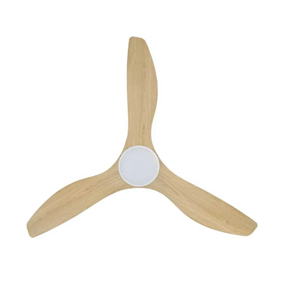 60" Surf DC Ceiling Fan and CCT Light 20w in White, Black, Oak/White or Teak/Black