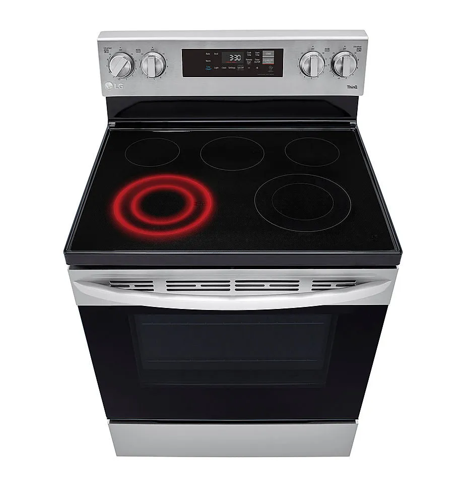 6.3 Cu. Ft. Smart Freestanding Electric Range with EasyClean and WideView Window - Stainless steel