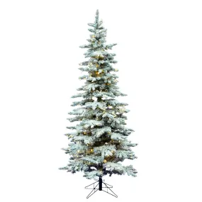 7.5’ Slim Winter Wonderland Tree, Warm White LED Lights