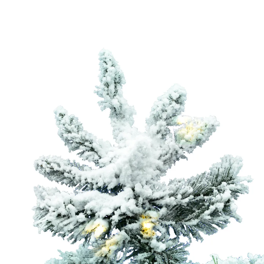 7.5’ Slim Winter Wonderland Tree, Warm White LED Lights