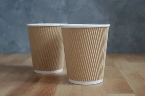 8oz Brown Paper Hot Cup (500pcs) | Ripple Wall | Disposable | Paper Coffee Cup