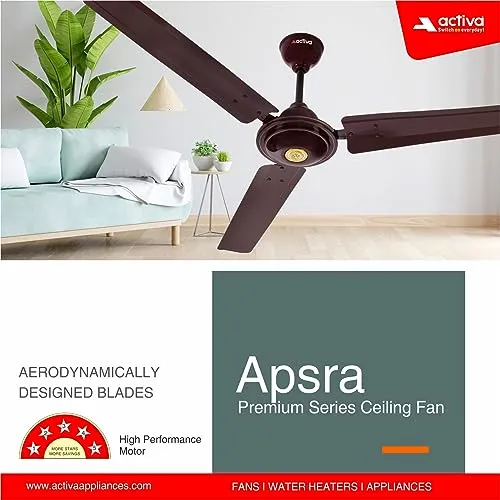 ACTIVA 390 RPM 1200mm High Speed BEE Approved 5 Star Rated Apsra Brown Ceiling Fan -2 Years Warranty