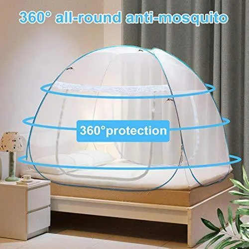 Adofo Foldable Mosquito Net Double Bed   King Size   Queen Size - for Baby, Kids Adult Protection (White Net)