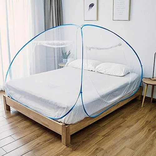 Adofo Foldable Mosquito Net Double Bed   King Size   Queen Size - for Baby, Kids Adult Protection (White Net)