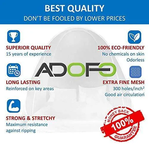 Adofo Foldable Mosquito Net Double Bed   King Size   Queen Size - for Baby, Kids Adult Protection (White Net)