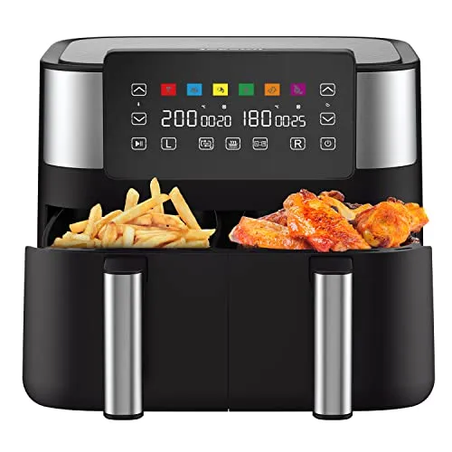 Air Fryer with 2 Baskets 7.6L, JOYAMI Dual Basket AirFryer (New)