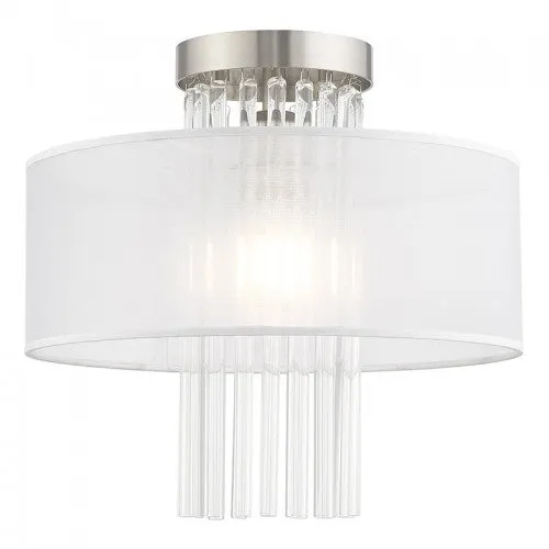 ALEXIS 1 LIGHT CEILING MOUNT, BRUSHED NICKEL