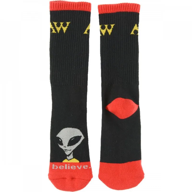 Alien Workshop Visitor Black Crew Socks 1pr