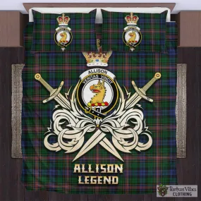 Allison Tartan Bedding Set with Clan Crest and the Golden Sword of Courageous Legacy