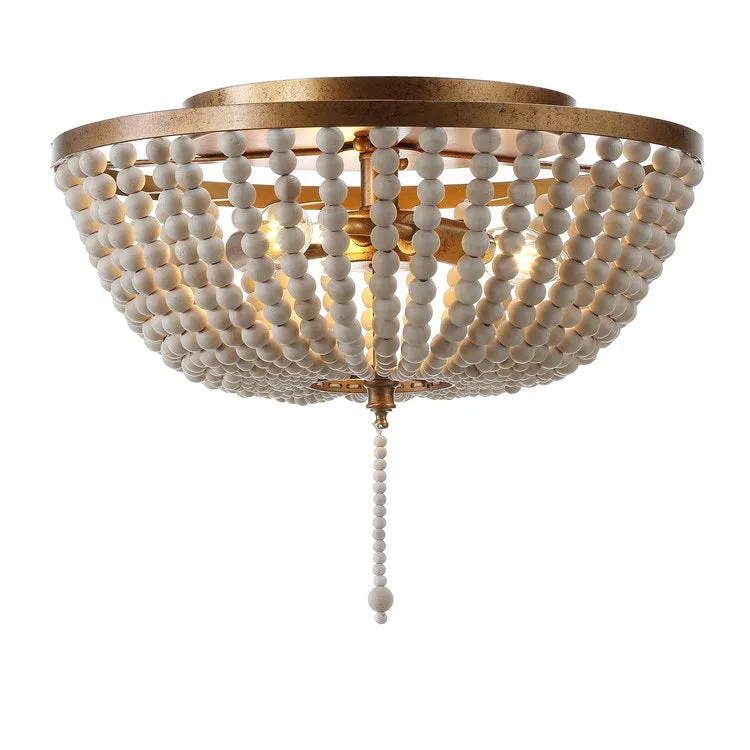 Allison Three-Light Flush Mount Ceiling Fixture - Antique Gold