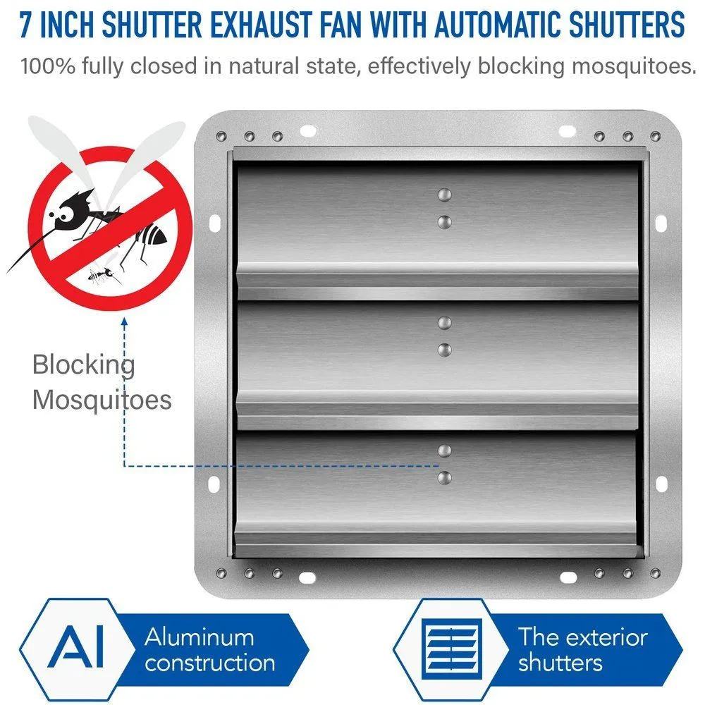 Aluminum Shutter Exhaust Fan 7inch