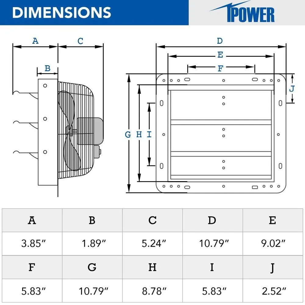 Aluminum Shutter Exhaust Fan 7inch