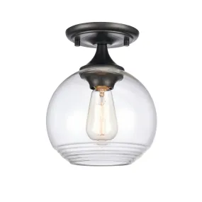 Angie 1-Light Semi Flush Mount in Matte Black