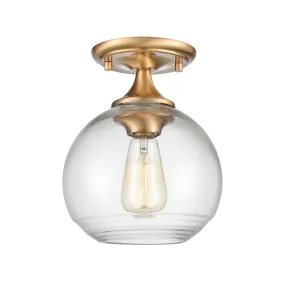 Angie 1-Light Semi Flush Mount in Satin Brass