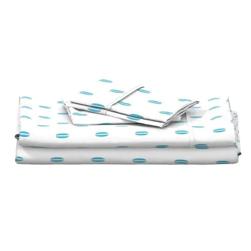 Aqua Ocean Blue and Soft Pink Mini Size Classic Surfboards Sheet Set