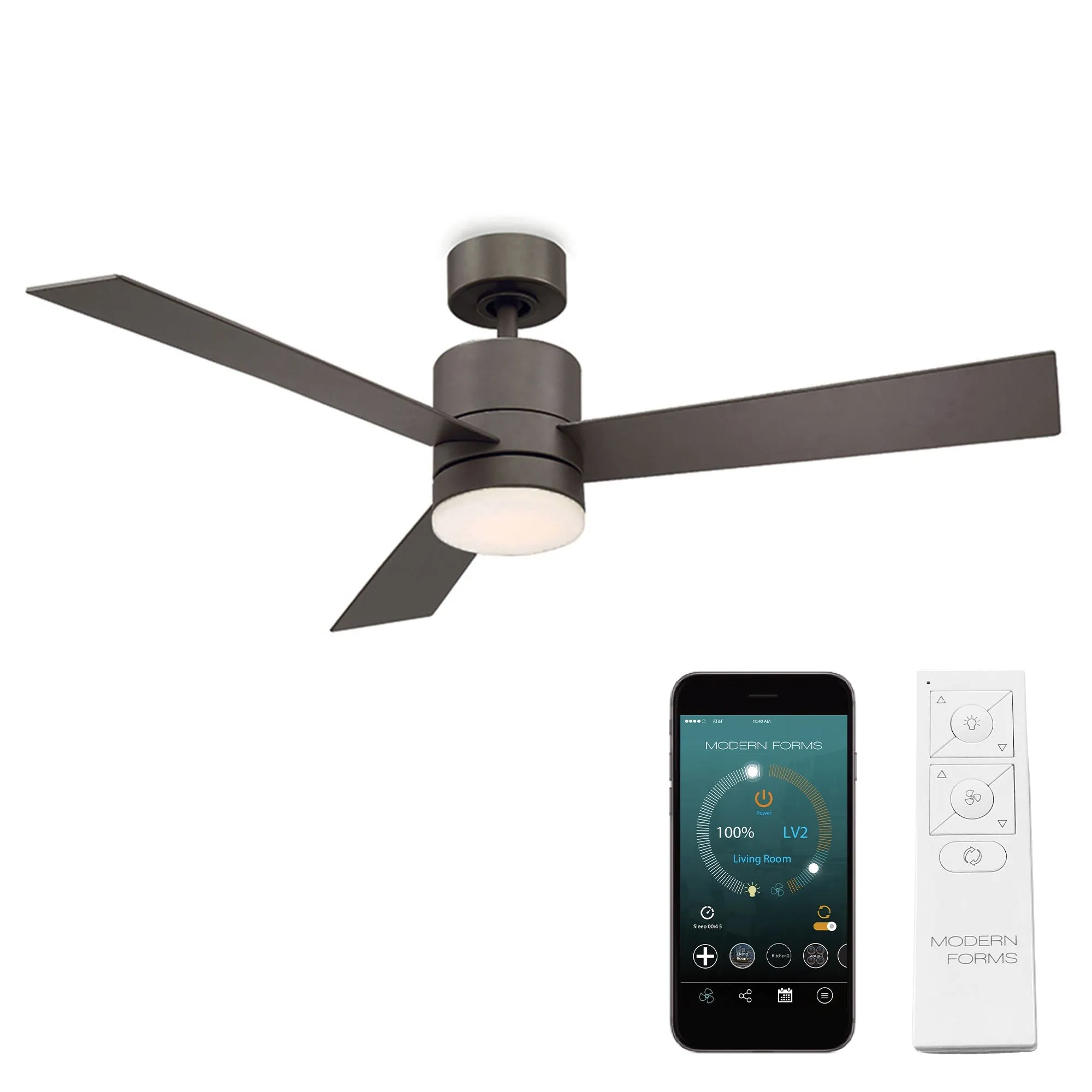 Axis Indoor/Outdoor 3-Blade 52" Smart Ceiling Fan with LED Light Kit and Remote Control