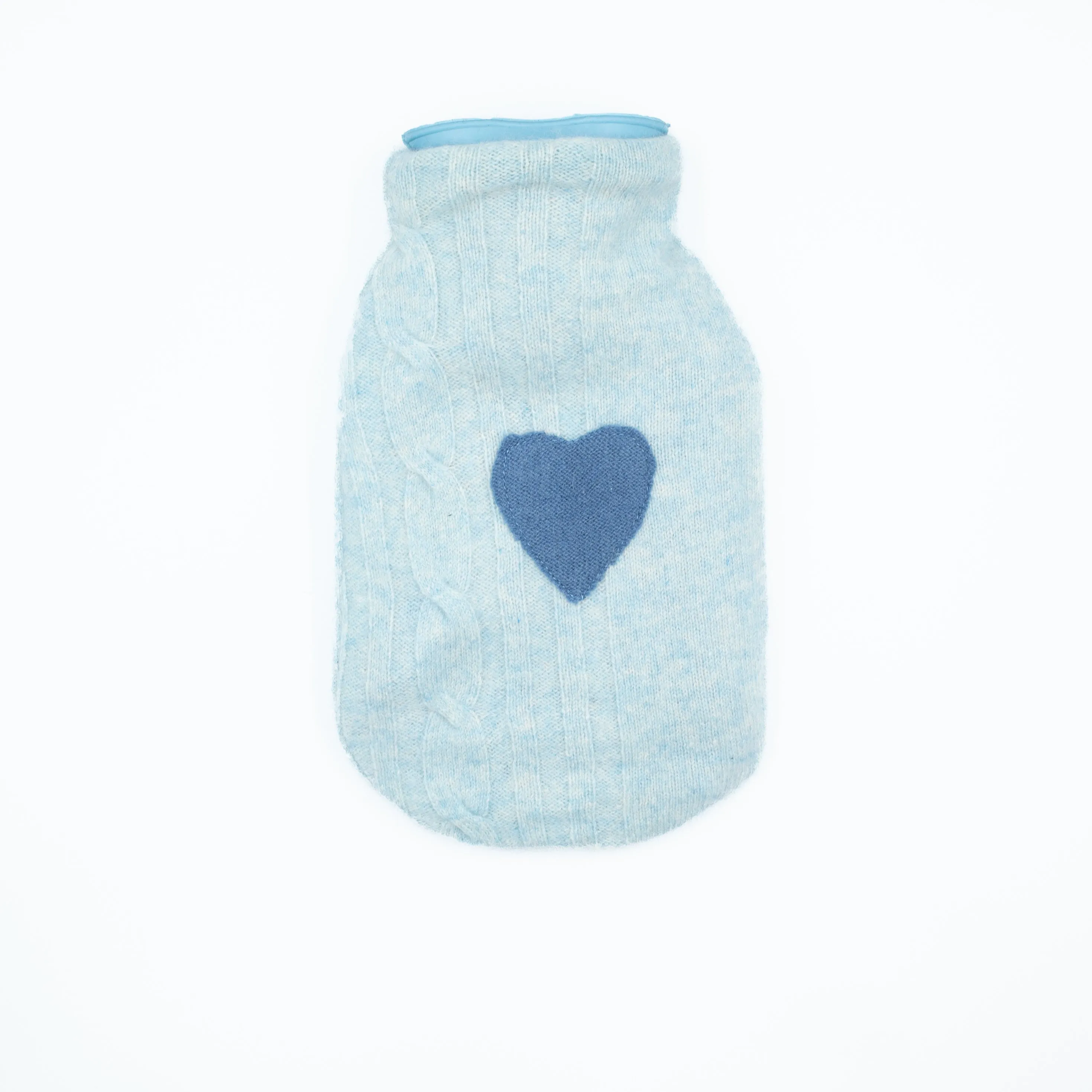 Baby Blue Cable Cashmere Small Hot Water Bottle