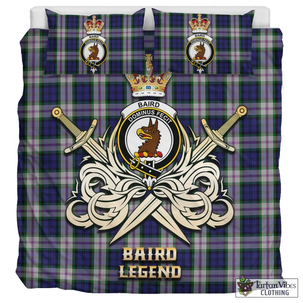 Baird Dress Tartan Bedding Set with Clan Crest and the Golden Sword of Courageous Legacy