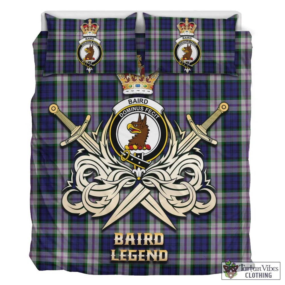 Baird Dress Tartan Bedding Set with Clan Crest and the Golden Sword of Courageous Legacy