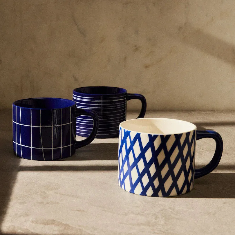 Basket Weave Mug - Navy